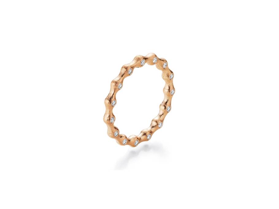 Flooow Ring Rotgold mattiert mit Brillanten 0,150ct