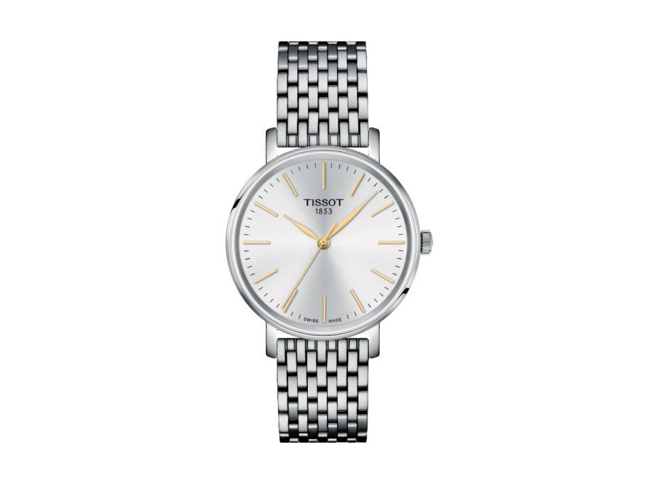 Everytime Lady Quarz Edelstahl 34mm silbernes Zifferblatt Metallband