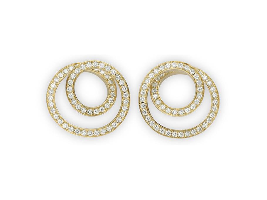 Pirouette mit Brillanten Ohrstecker Gelbgold