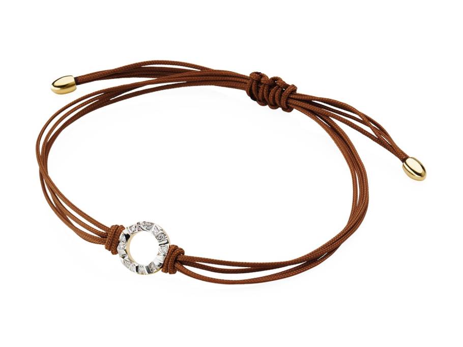   Alpen Armband braun Gelbgold