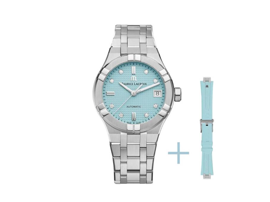   Aikon Limited Summer Edition Automatik Edelstahl 35mm hellblaues Zifferblatt Edelstahlband