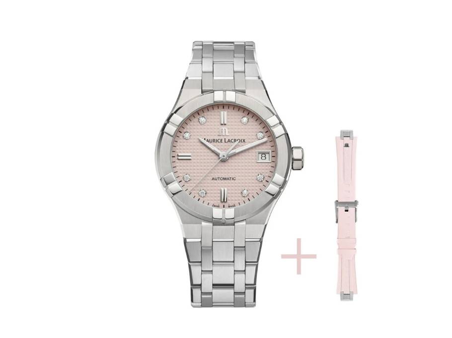   Aikon Limited Summer Edition Automatik Edelstahl 35mm pastellrosa Zifferblatt Edelstahlband