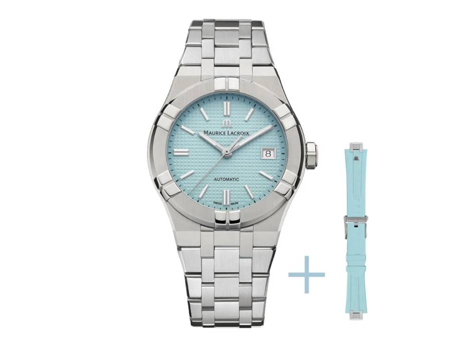 Aikon Limited Summer Edition Automatik Edelstahl 39mm hellblaues Zifferblatt Metallband