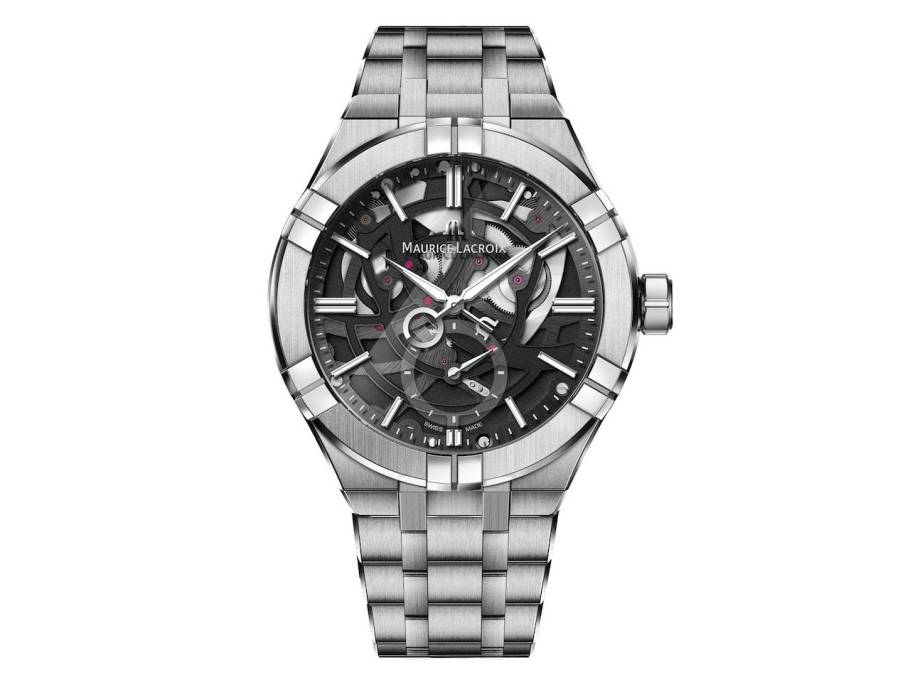 Aikon Automatic Skeleton Edelstahl 42mm skelettiertes Zifferblatt Metallband 