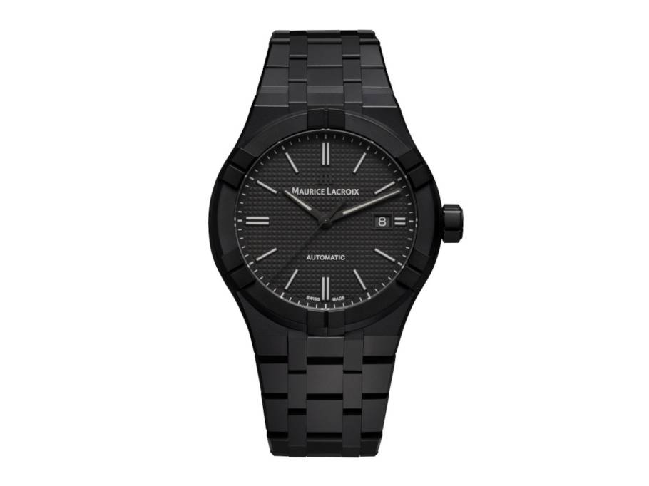 Aikon Automatic Ceramic 42mm schwarzes Zifferblatt schwarzes Keramikband