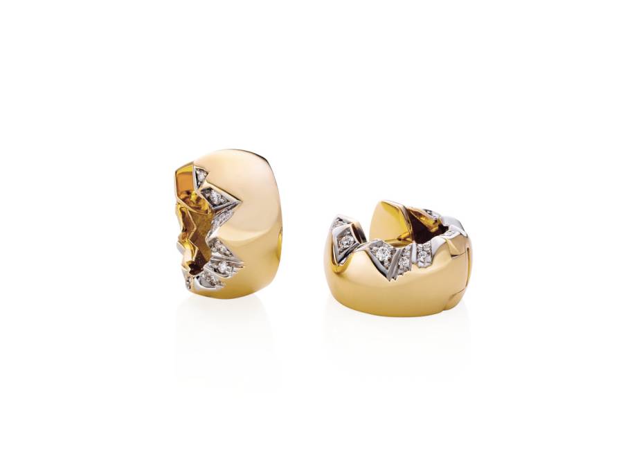 Alpenring Creolen Gelbgold 5mm mit Brillanten 0,130ct