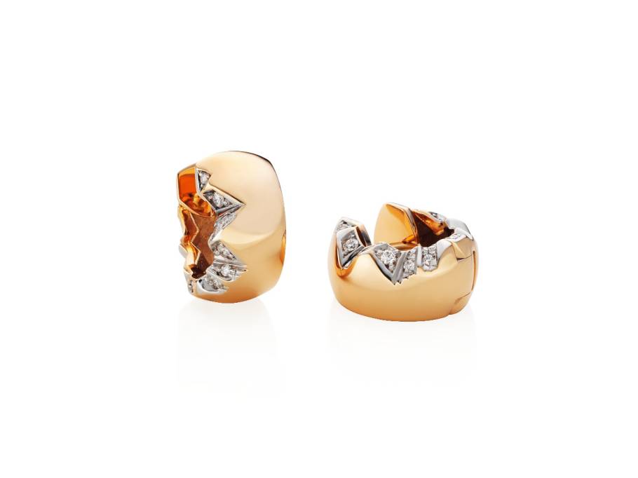Alpenring Creolen Rotgold 5mm mit Brillanten 0,130ct