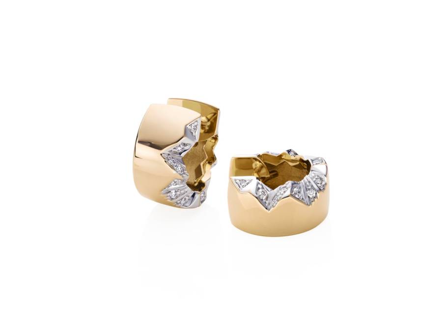 Alpenring Creolen Gelbgold 7mm mit Brillanten 0,140ct