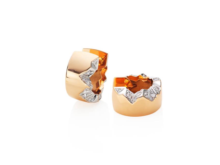 Alpenring Creolen Rotgold 7mm mit Brillanten 0,140ct