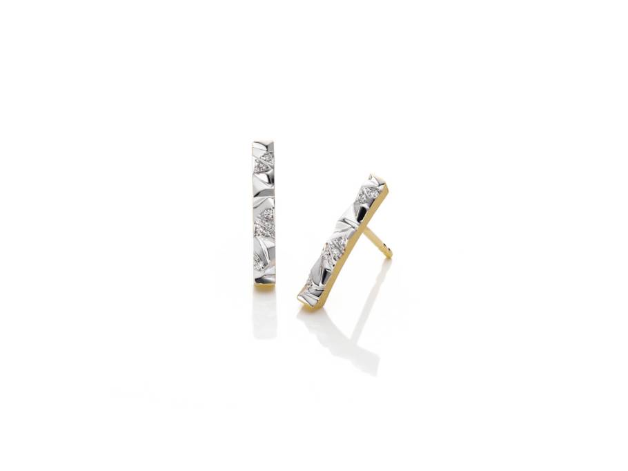 Alpenring Ohrstecker Gelbgold 17x2,5mm mit Brillanten 0,060ct