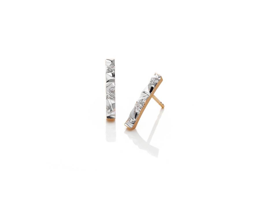 Alpenring Ohrstecker Rotgold 17x2,5mm mit Brillanten 0,060ct