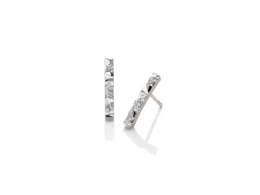 Alpenring Ohrstecker Weißgold 17x2,5mm mit Brillanten 0,060ct