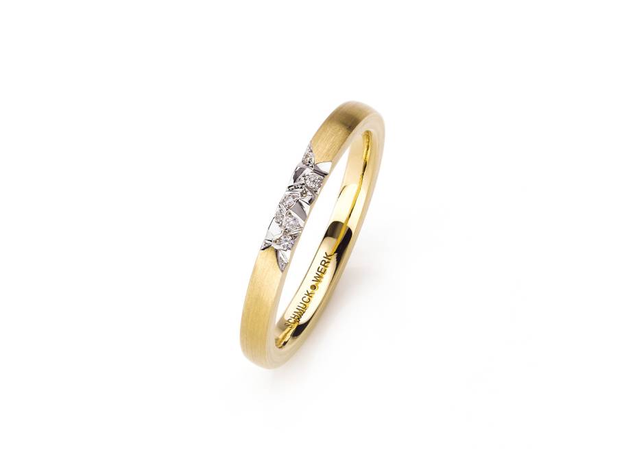 Alpenring Ring    Gelbgold 2,5mm gerundet schmal mit Brillanten 0,030ct