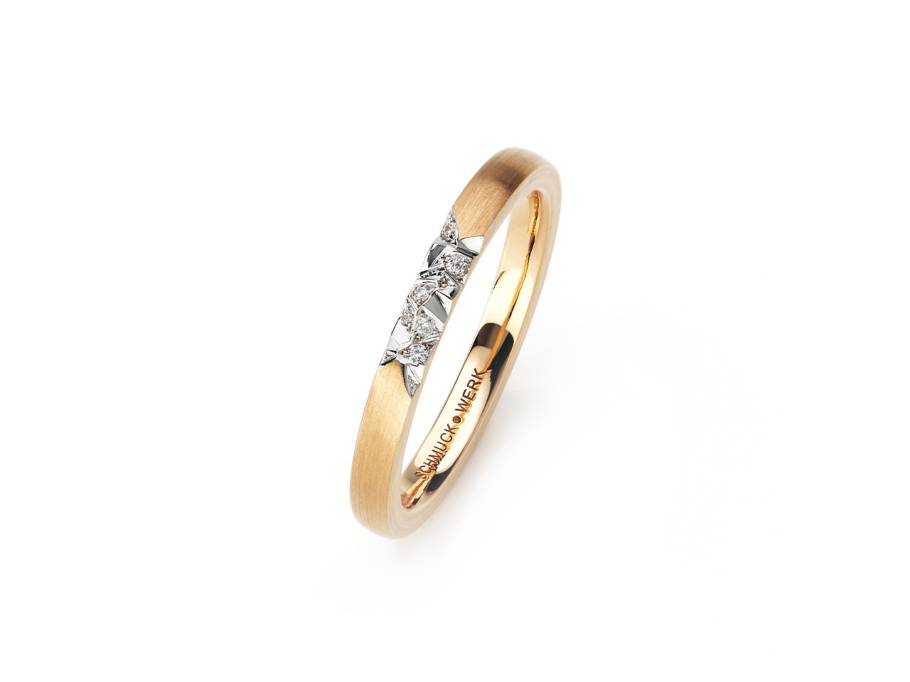 Alpenring Ring    Rotgold 2,5mm gerundet schmal mit Brillanten 0,030ct