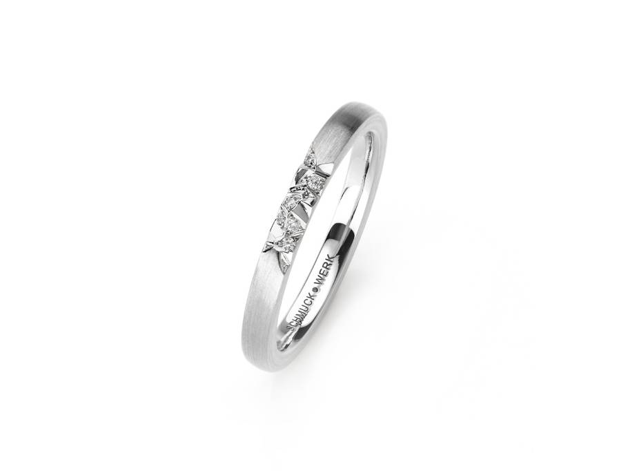 Alpenring Ring    Weißgold 2,5mm gerundet schmal mit Brillanten 0,030ct