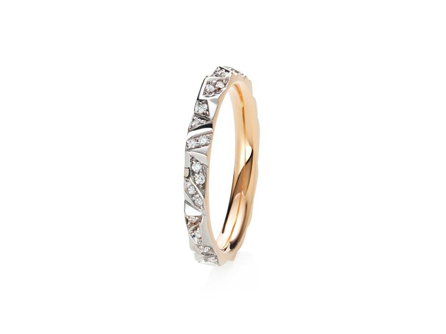 Alpenring Memoire-Ring Rotgold 2,5mm gerundet mit Brillanten 0,170ct