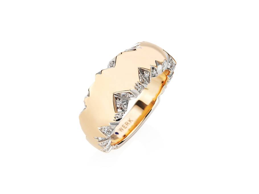 Alpenring Ring Kugel Rotgold 10mm mit Brillanten 0,360ct