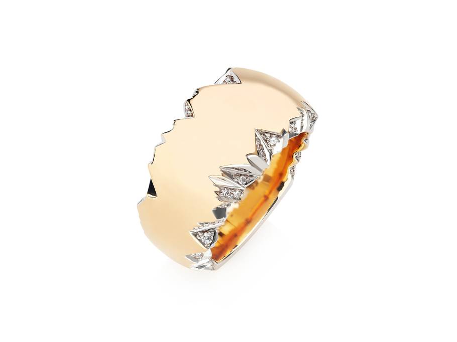 Alpenring Ring Kugel Rotgold 13mm mit Brillanten 0,360ct