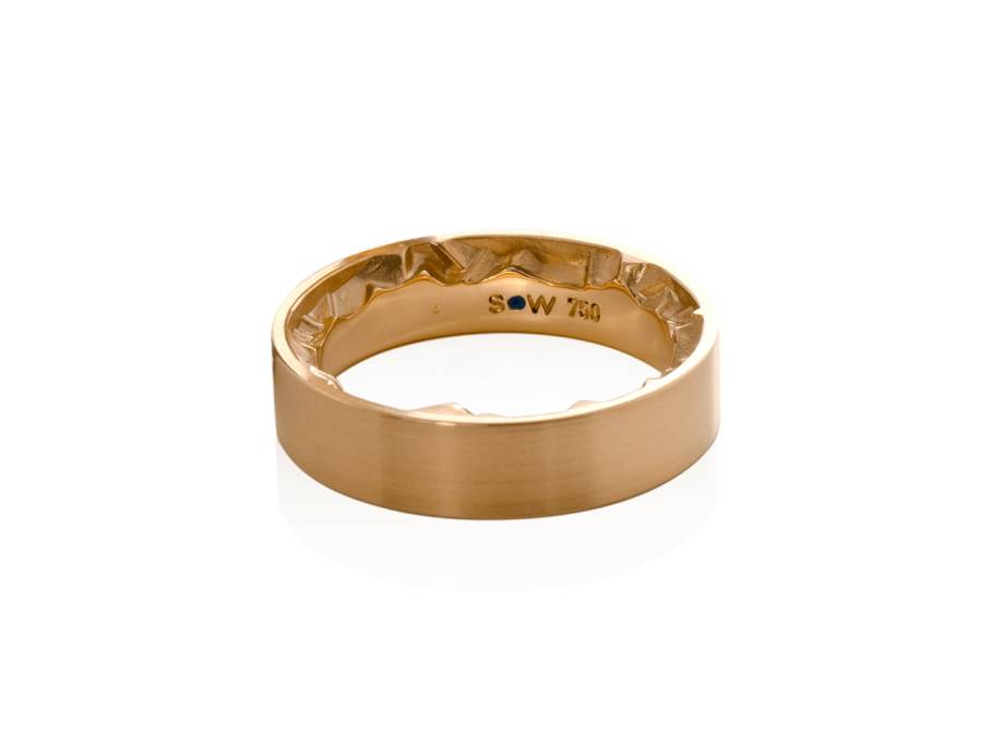 Alpenring Ring Rotgold  6,0mm eckig
