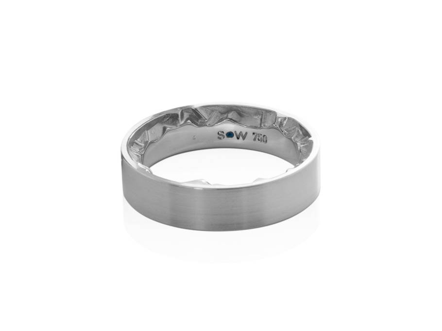 Alpenring Ring Weißgold  6,0mm eckig