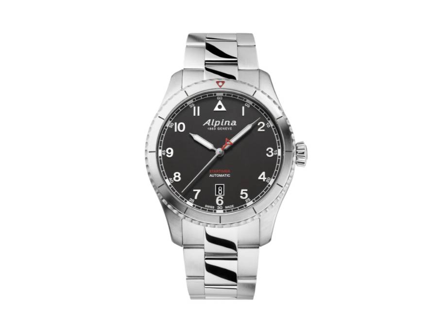 Startimer Pilot Automatik Edelstahl 41mm schwarzes Zifferblatt Metallband