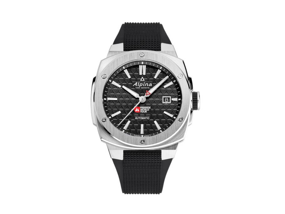 Alpiner Extreme Freeride World Tour Automatik Edelstahl 41mm schwarzes Zifferblatt schwarzes Kautschukband
