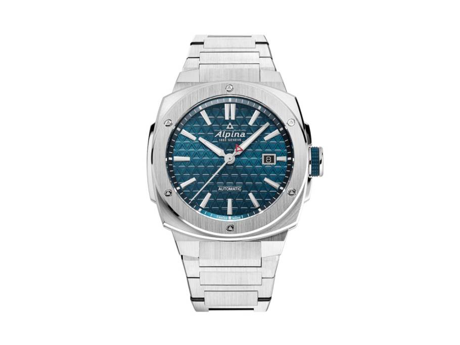 Alpiner Extreme Automatik Edelstahl 41mm blaues Zifferblatt Metallband