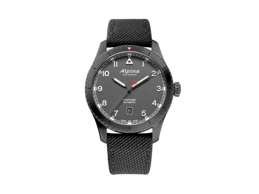 Startimer Pilot Automatik Edelstahl Schwarz-PVD 41mm schwarzes Zifferblatt schwarzes Kunststoffband