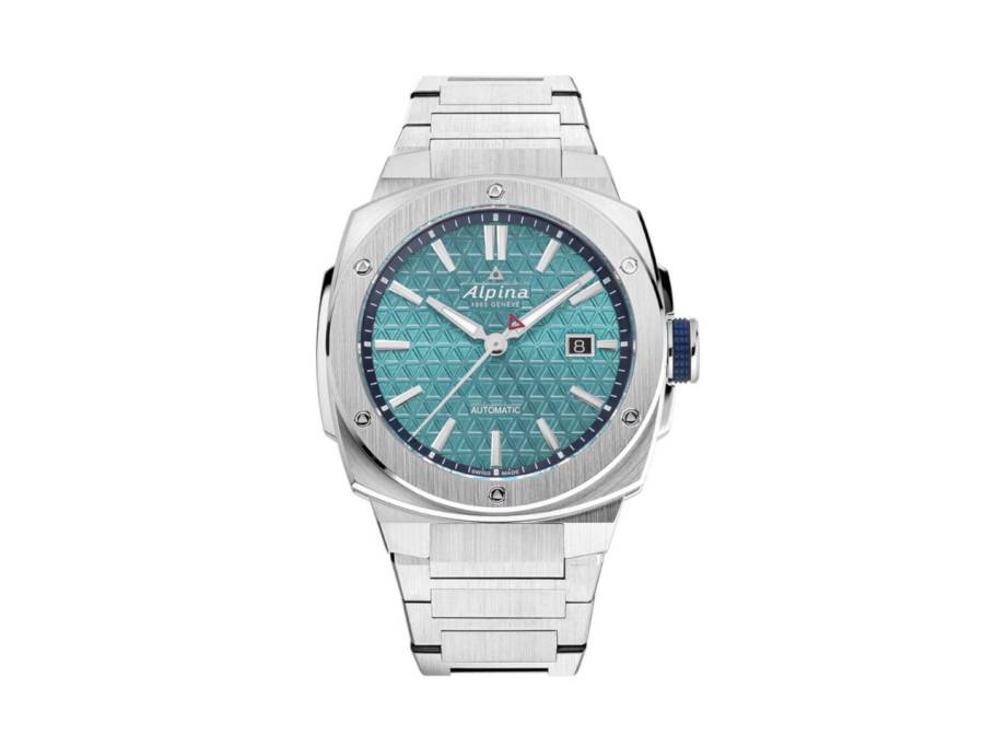 Alpiner Extreme Automatik Edelstahl 41mm türkises Zifferblatt Metallband limitiert