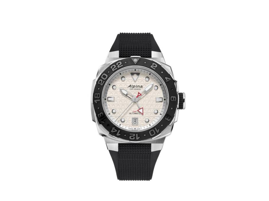 Seastrong Diver Extreme Automatic GMT Edelstahl 39mm weißes Zifferblatt schwarzes Kautschukband