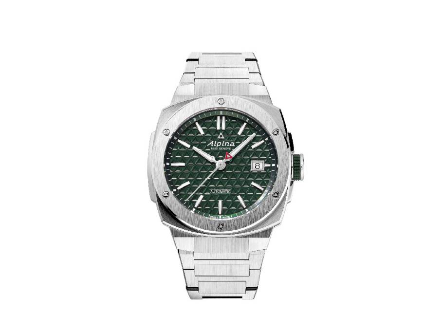 Alpiner Extreme Automatik Edelstahl 39mm grünes Zifferblatt Metallband 