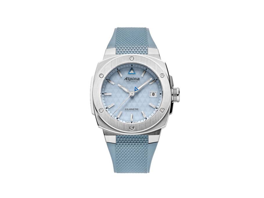 Alpiner Extreme Solarmetre Quarz Edelstahl 38mm blaues Zifferblatt blaues Kautschukband