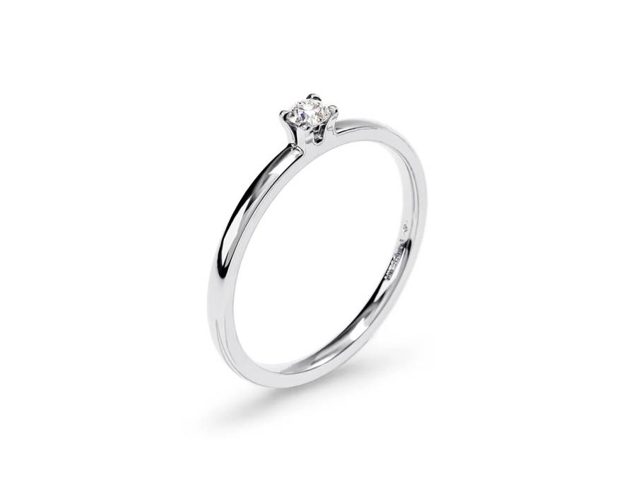 Amatis Ring mit Krappenfassung 1,5mm Platin 0,08ct W si