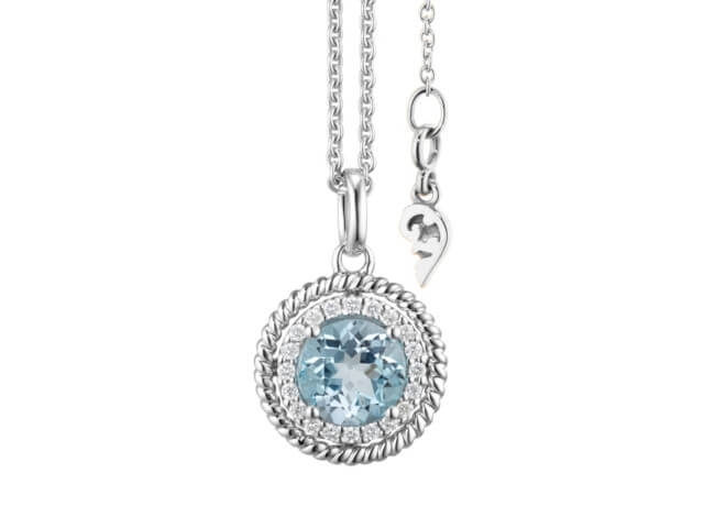 Amore Mio Anhänger Weißgold mit Sky Blue Topas