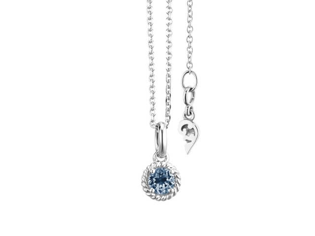 Amore Mio Collier Weißgold mit Saphir blau