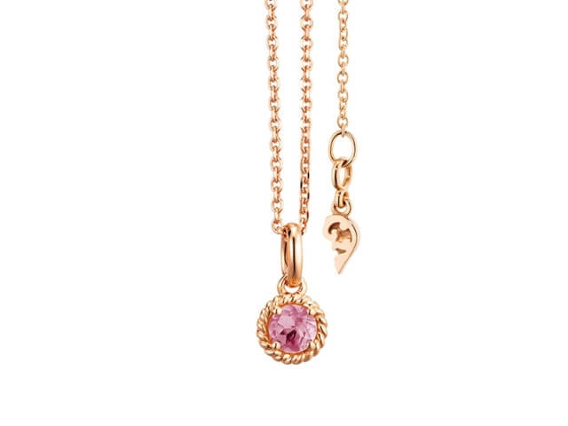 Amore Mio Collier Roségold mit Saphir pink