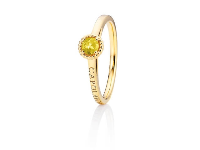 Amore Mio Ring Gelbgold mit Saphir gelb