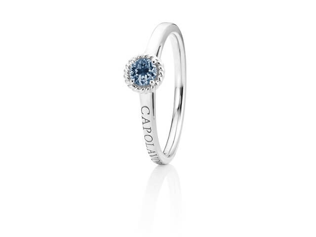 Amore Mio Ring Weißgold mit Saphir blau