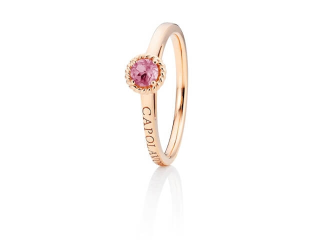 Amore Mio Ring Roségold mit Saphir pink