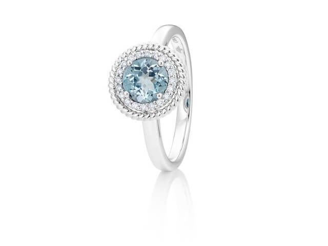 Amore Mio Ring Weißgold mit Sky Blue Topas