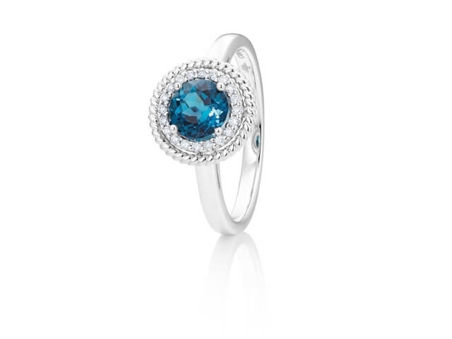 Amore Mio Ring Weißgold mit London Blue Topas