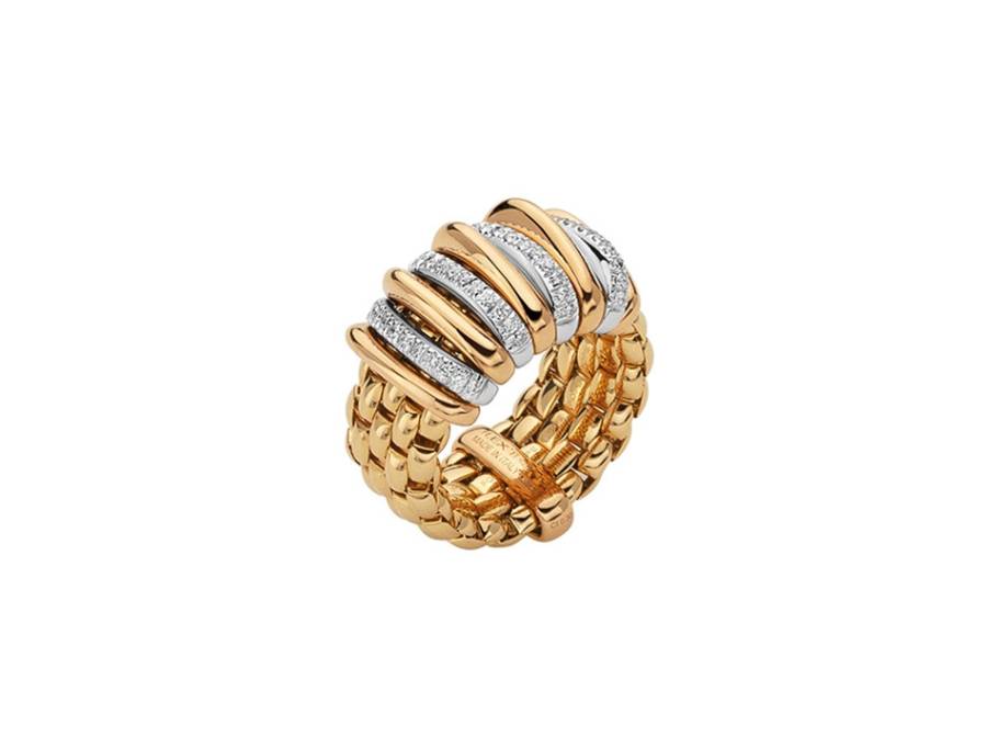 Panorama Ring Gelbgold mit Brillanten