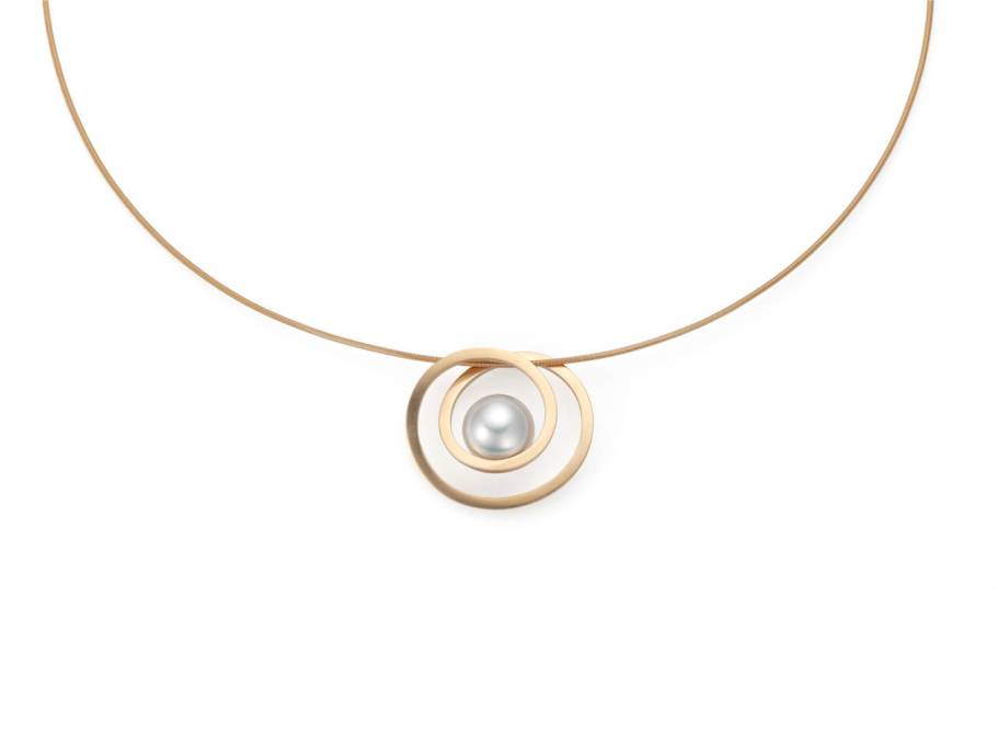 Pirouette mit Südsee-Zuchtperle Anhänger Roségold