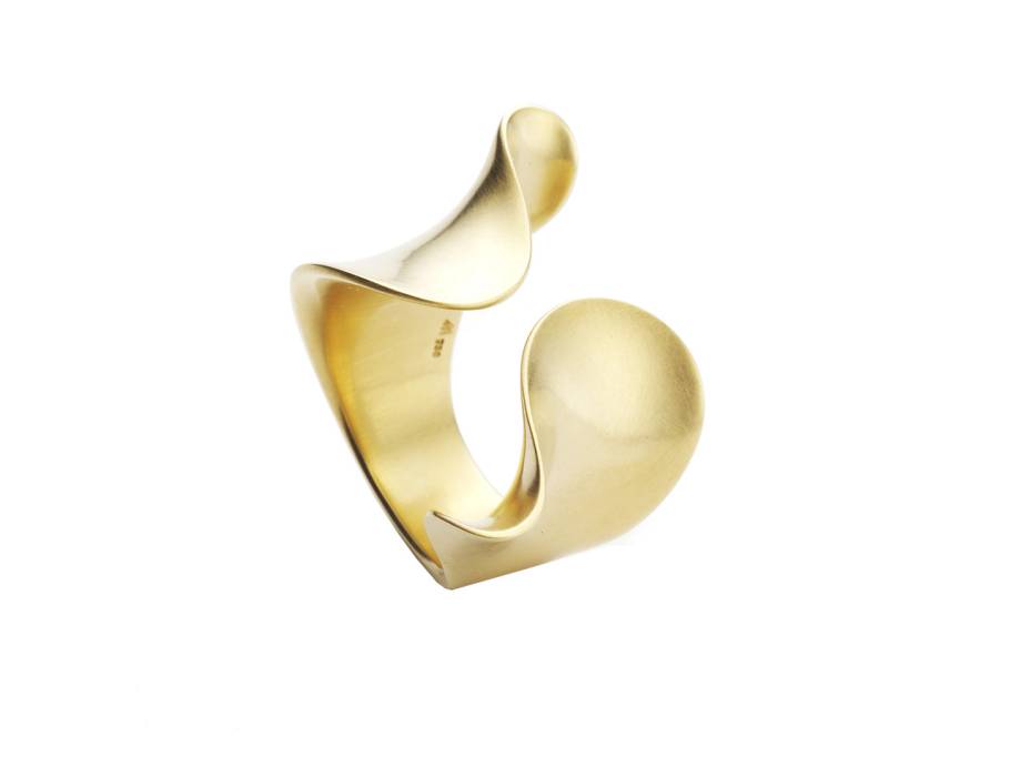 Undine Ring Gelbgold mattiert