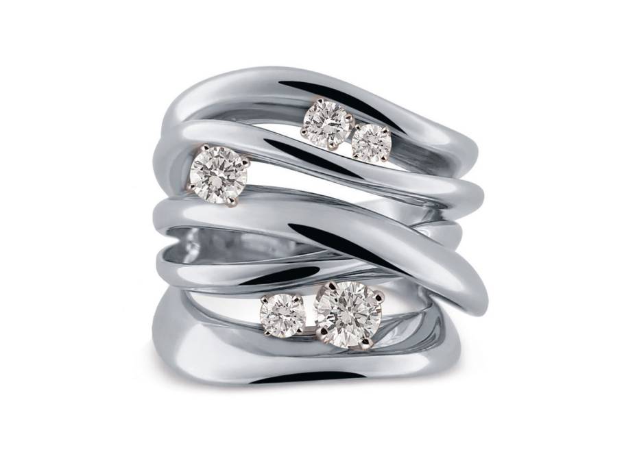   Firenze Icon Lux Ring White Ice 5reihig mit Brillanten 0,60ct