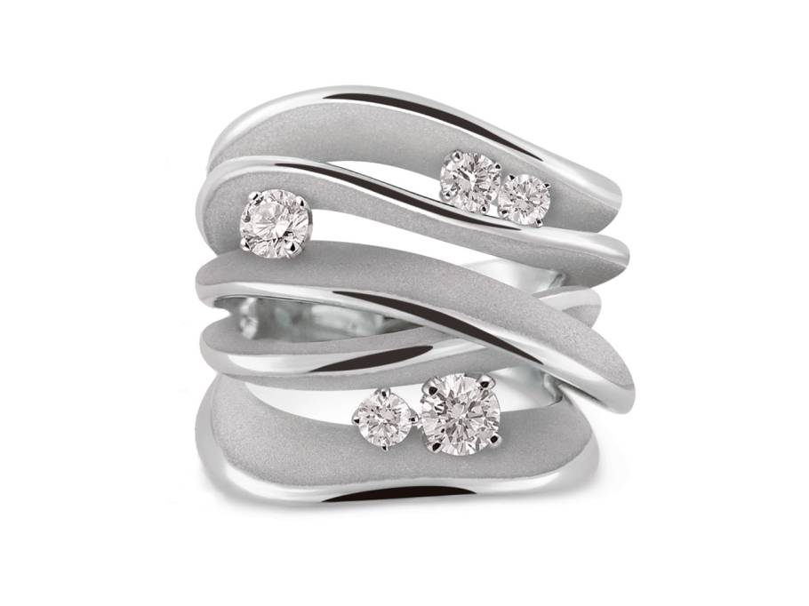   Firenze Icon Ring White Ice 5reihig mit Brillanten 0,60ct