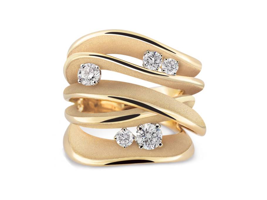   Firenze Icon Ring Yellow Sunrise 5reihig mit Brillanten 0,60ct