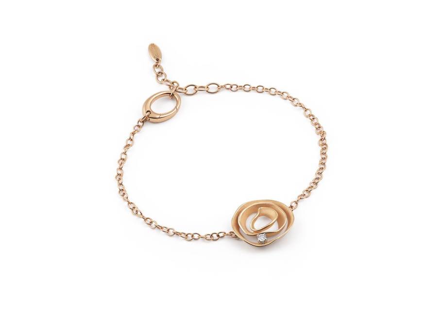 Dune Armband Orange Apricot Gold 16cm mit Brillant 0,040ct