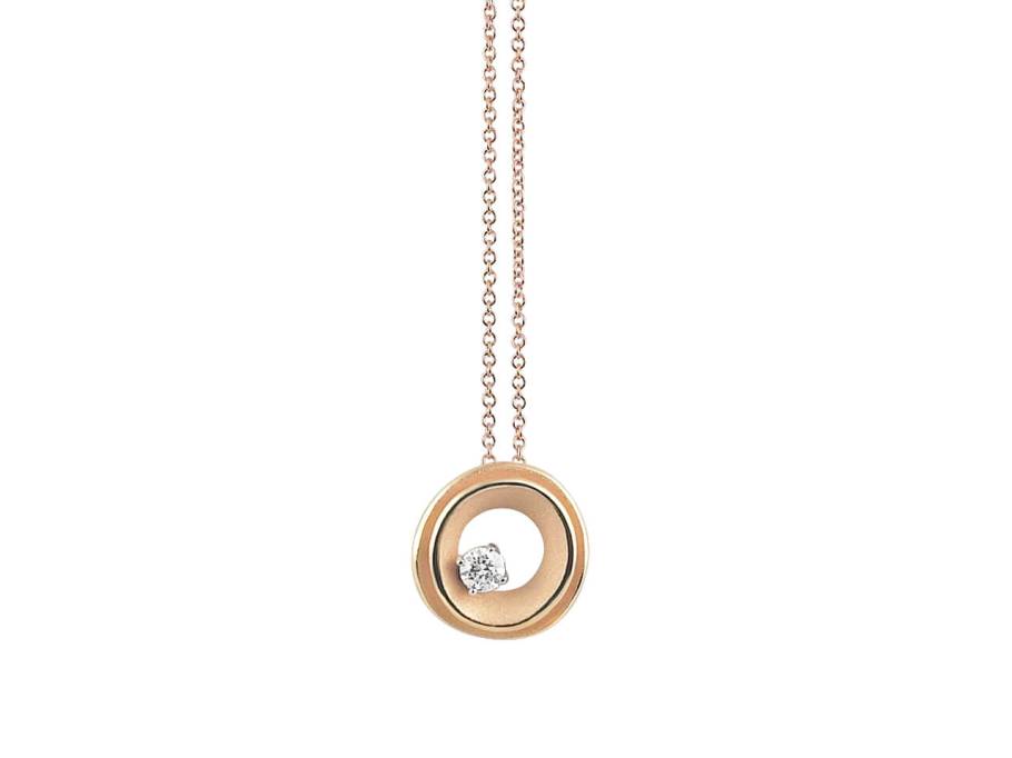 Dunes My Way Collier Orange Apricot Gold 42cm mit Brillant 0,150ct