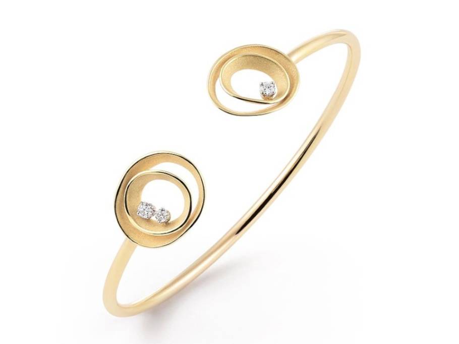 Dunes Solar Armreif Yellow Sunrise Gold mit Brillanten 0,180ct